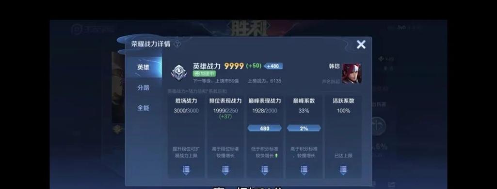 王者荣耀荣耀战力排行榜
