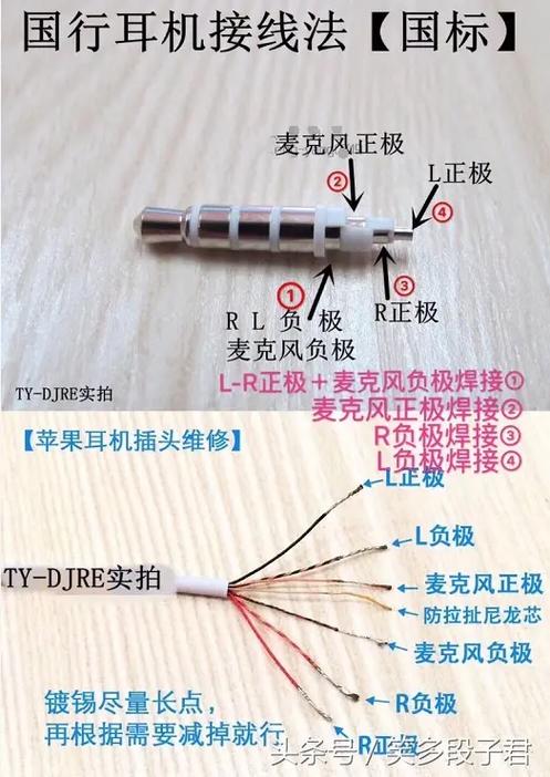 四线耳机线接法图解